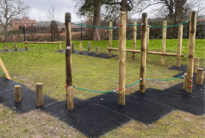 Zigzag Parallel Rope Net - Round Trim Trail Playground Equipment