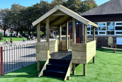 Timber Playhouse - Raised Playground Equipment