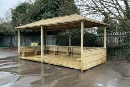 Hipped Roof Shelter - Complete (6M X3M) - Outdoor Classroom Playground Equipment
