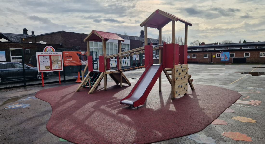 Jigsaw Tower Playground Equipment & Wetpour Safety Surfacing