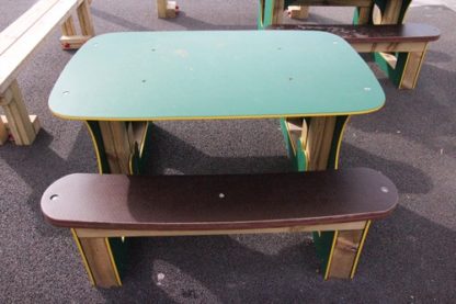 Green Top Outdoor Table And Bench