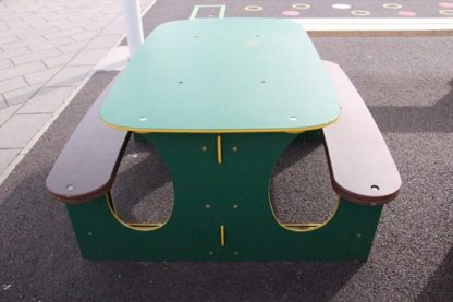 Green Outdoor Table And Bench