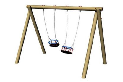 S102 R Render | Double Swings Round (Cradle Seat) | Creative Play