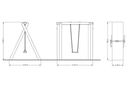 Single Swing Round (Flat Seat) | Playground Equipment | Creative Play