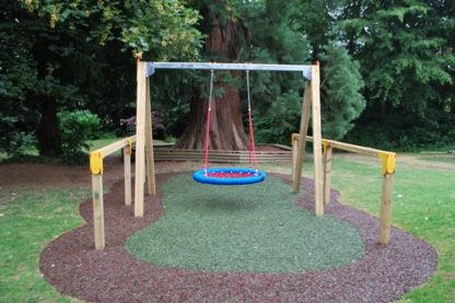 Double Rectangular Swing With Round Seated Swing
