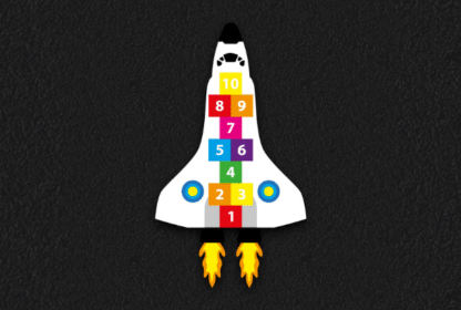 Space Shuttle Hopscotch Playground Thermoplastic Marking