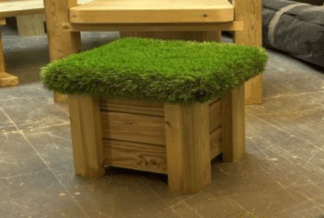 Stool with grass top - playground equipment seating