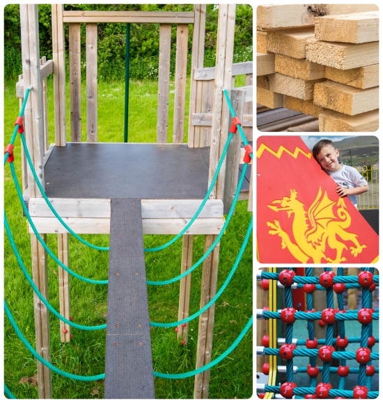 Collage of outdoor play equipment
