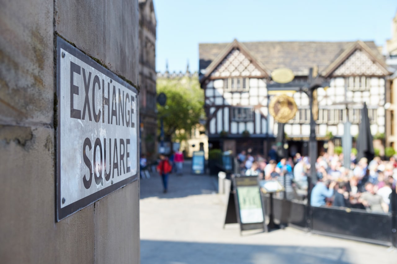 Street Sign In Manchester's Exchange Square