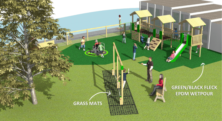 Bespoke Jigsaw, Rope Walk, Wheelchair Inclusive Roundabout Playground Equipment Design