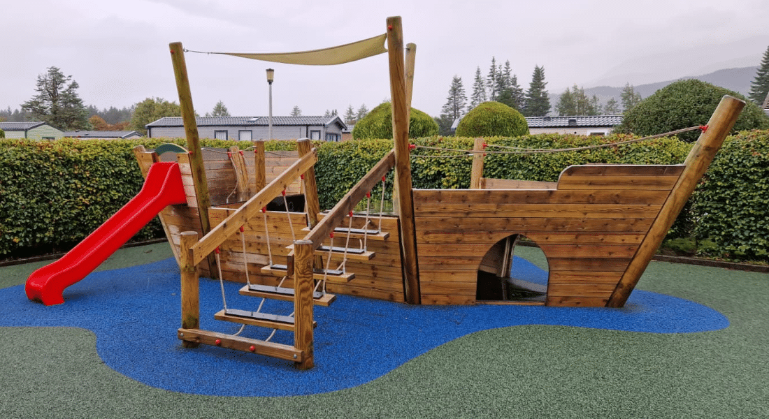 Pirate Ship Midi Playground Equipment With Wetpour Safety Surfacing
