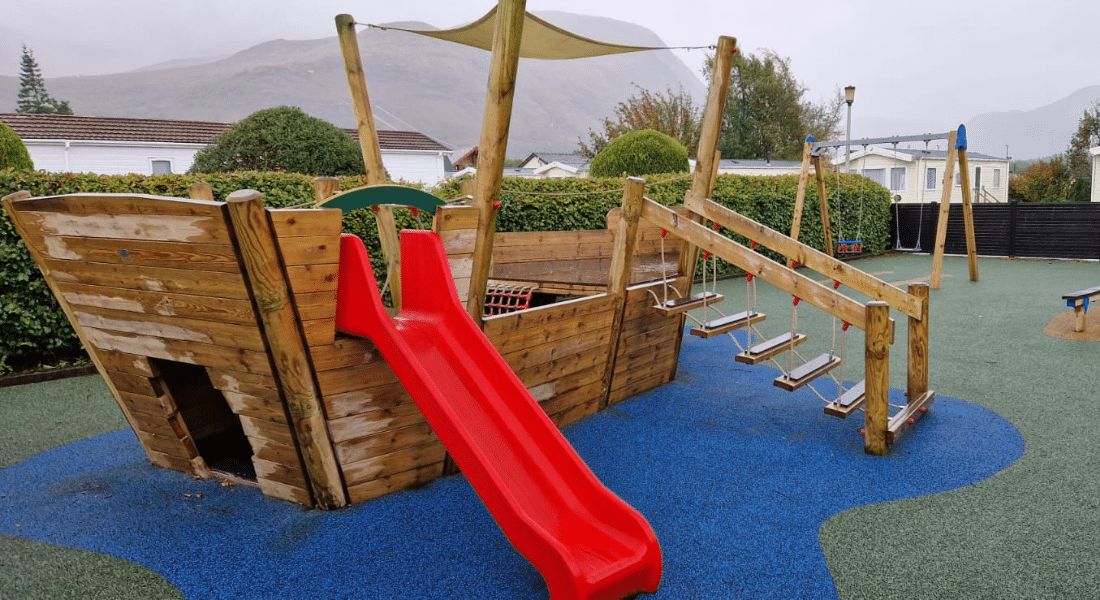 Pirate Ship Midi Playground Equipment With Wetpour Safety Surfacing