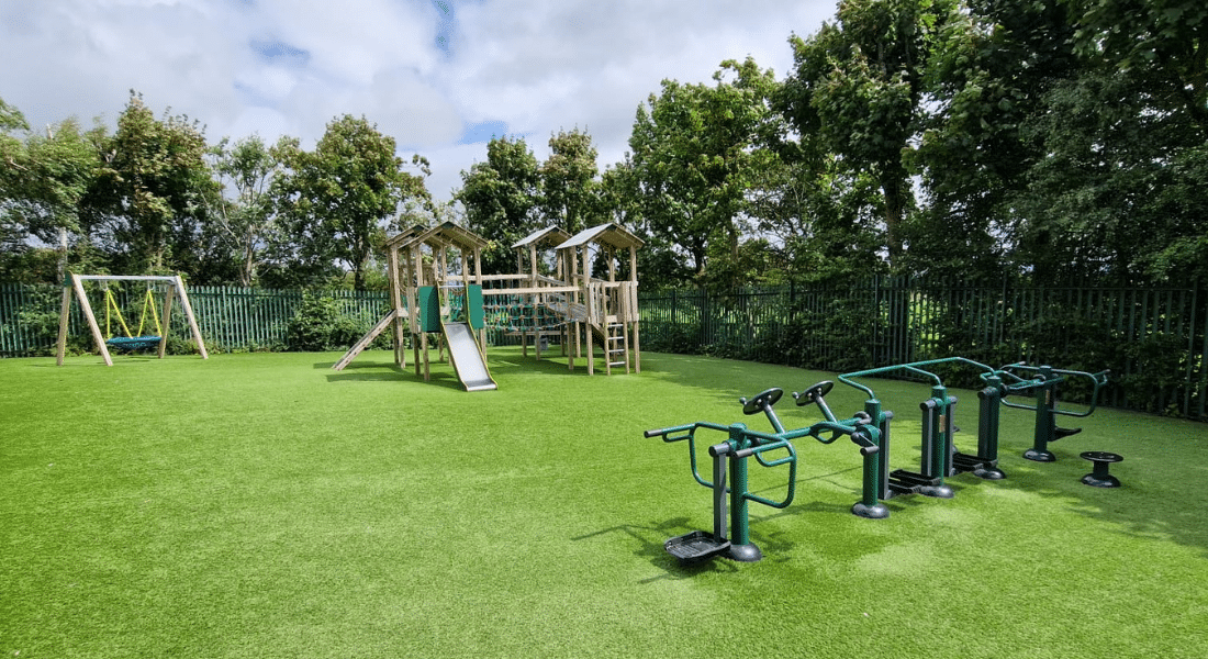 Mont Blanc Jigsaw Tower, Activ8 Multi Gym Playground Equipment With Artificial Grass