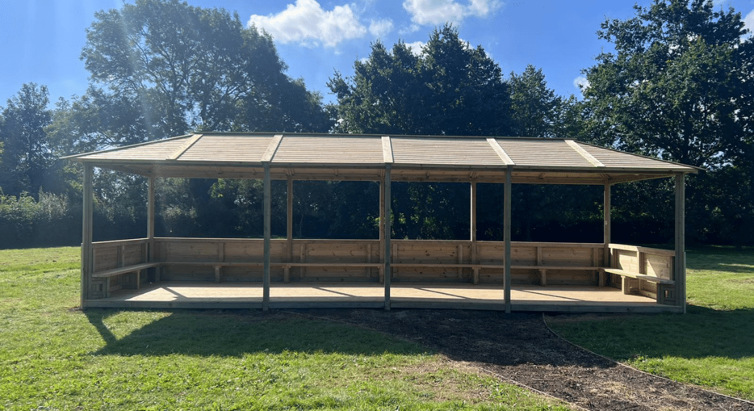 Bespoke Hipped Roof Shelter & Rubber Mulch