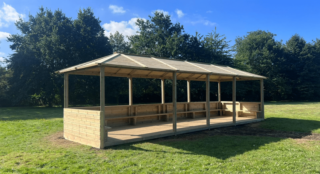 Bespoke Hipped Roof Shelter & Rubber Mulch