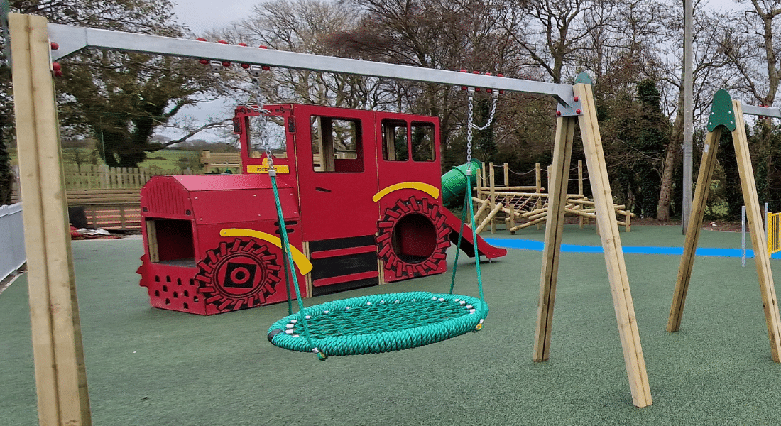Tractor & Basket Swing Playground Equipment
