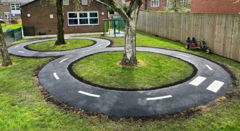 Wetpour Roadway And In-ground Trampoline Playground Equipment