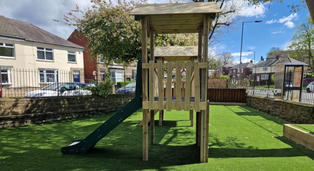 Bespoke Jigsaw Playground Equipment With Artificial Grass
