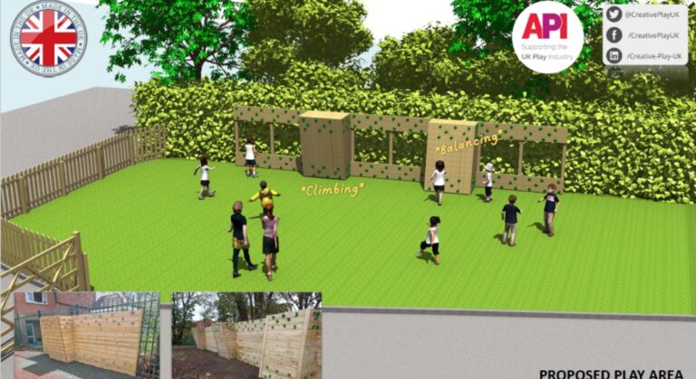 Bespoke Traverse Wall Playground Equipment & Artificial Grass Design