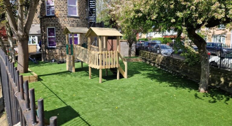 Bespoke Jigsaw Playground Equipment With Artificial Grass