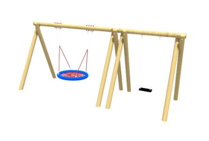 Single Swing &Amp; Basket Round Playground Equipment