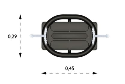 8049960 - Kiddy Seat, Cw Ss Chains, 6Mm, Black (1) Steel Metal Playground Equipment