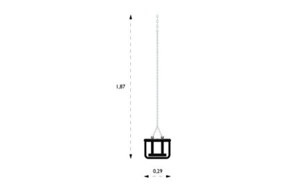 8049960 - Kiddy Seat, Cw Ss Chains, 6Mm, Black (1) Steel Metal Playground Equipment