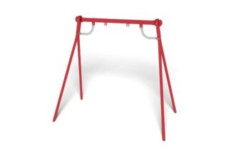 8057285 - MIRA 2.4M HIGH SWING 1 PLACE, RED FRAME (1) STEEL METAL PLAYGROUND EQUIPMENT