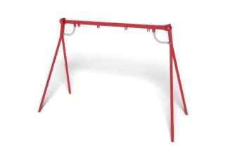 8057296 - MIRA 2.4M HIGH SWING 2 PLACE, RED FRAME (1) STEEL METAL PLAYGROUND EQUIPMENT