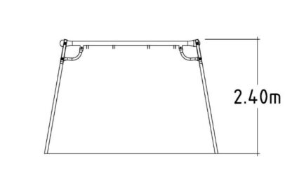 8057296 - Mira 2.4M High Swing 2 Place, Red Frame (1) Steel Metal Playground Equipment