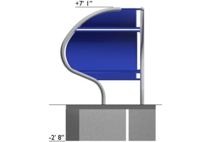 8019558 - 2 Cell Bar Seat Meeting Point (1) Metal Playground Equipment