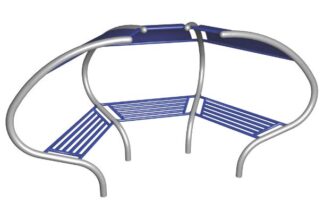 8019560 - 3 CELL BAR SEAT MEETING POINT (1) metal playground equipment