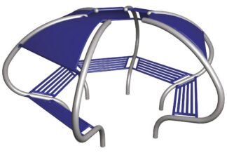 8019564 - 5 CELL BAR SEAT MEETING POINT (1) metal playground equipment