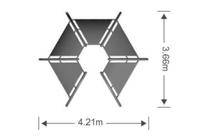 8019564 - 5 Cell Bar Seat Meeting Point (1) Metal Playground Equipment