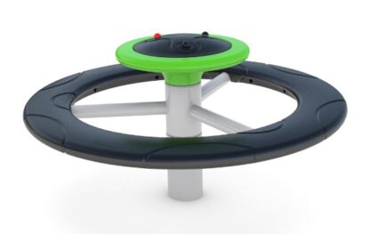 8050350 - Roundabout Orbit, Black Seat, Green Top (1) Steel Metal Playground Equipment