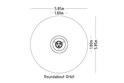 8050350 - Roundabout Orbit, Black Seat, Green Top (1) Steel Metal Playground Equipment
