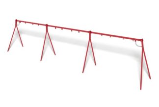 8057300 - MIRA 2.4M HIGH SWING 6 PLACE, RED FRAME (1) STEEL METAL PLAYGROUND EQUIPMENT