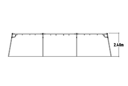 8057300 - Mira 2.4M High Swing 6 Place, Red Frame (1) Steel Metal Playground Equipment