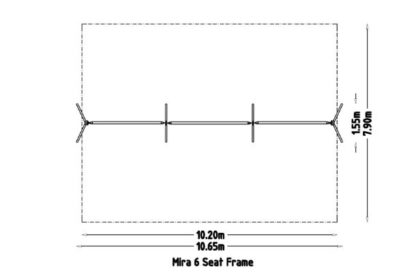 8057300 - Mira 2.4M High Swing 6 Place, Red Frame (1) Steel Metal Playground Equipment