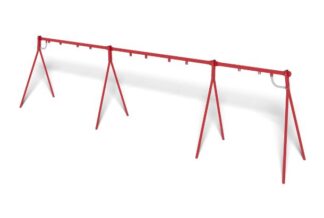 8057302 - MIRA 2.4M HIGH SWING 5 PLACE, RED FRAME (1) STEEL METAL PLAYGROUND EQUIPMENT