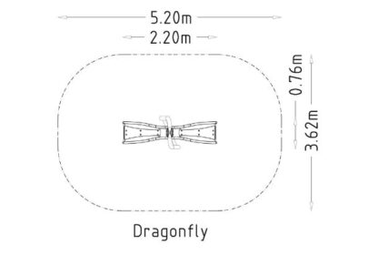 8062135 - Dragonfly See-Saw (Green) Cip (1) Steel Metal Playground Equipment