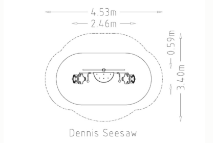 8097801 - Dennis Inclusive See-Saw (Yellow) (1) Metal Playground Equipment