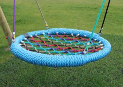 Close-Up of a multi-coloured basket swing basket seat
