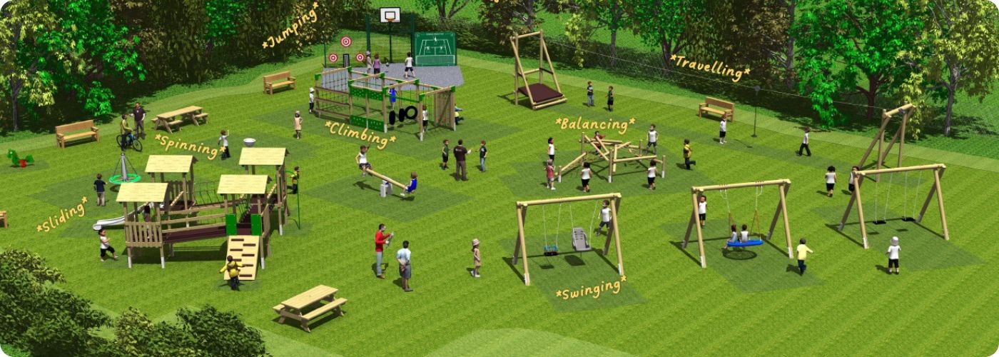 Computer rendered design proposal for the Lea Marston playground