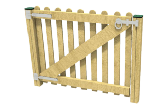 TIMBER PALISADE SINGLE GATE (1.0M) Playground Equipment