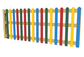 PF103 - Multi Coloured Playtec Fencing Playground Equipment