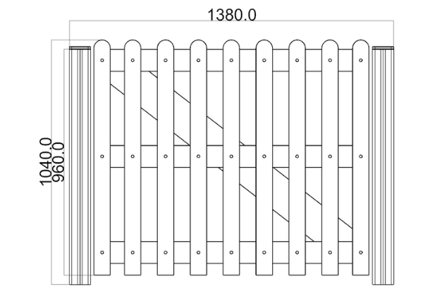 Multi-Coloured Single Gate (1.0M) Pf104 - Multi-Coloured Playtec Single Gate (1.0M) Playground Equipment