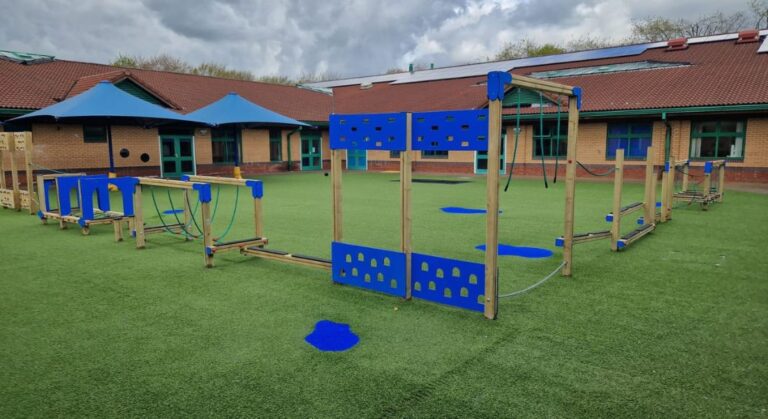 Adventure Trail 14 Playground Equipment & Artificial Grass Safety Surfacing