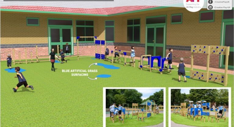 Adventure Trail 14 Playground Equipment & Artificial Grass Safety Surfacing - Playground Design