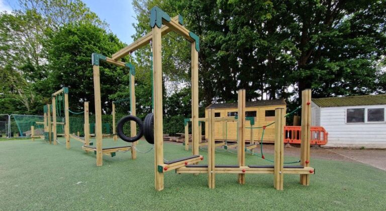 Adventure Trim Trail Playground Equipment and Wetpour Safety Surfacing (1)